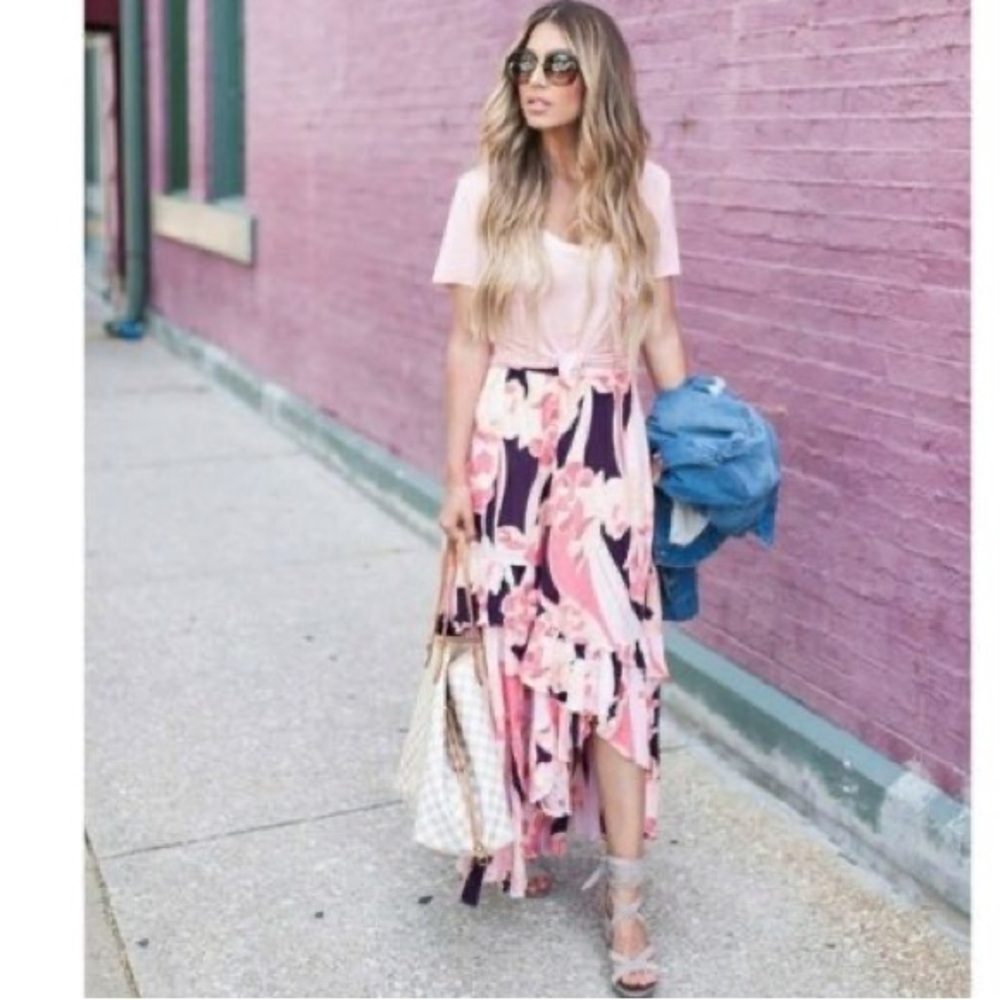 Free People High Low Ruffled Skirt